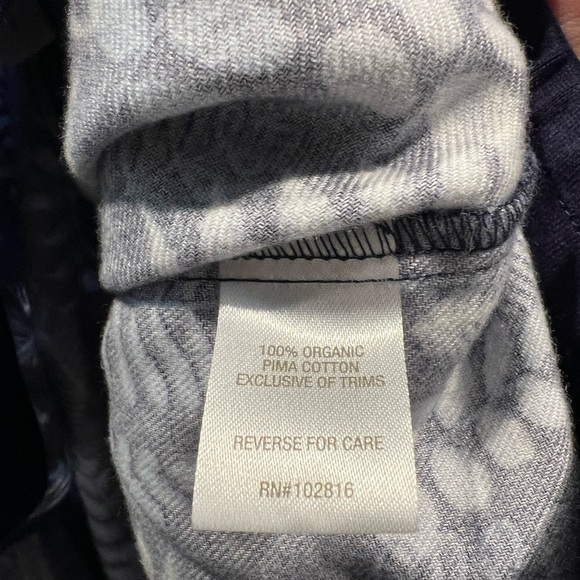 Garnet Hill Blue Fern Print Flannel Jogger Pants Pima Cotton Loungewear Size S - Picture 7 of 8